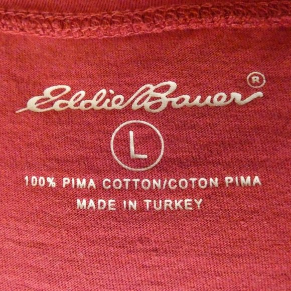 Eddie Bauer Cranberry Short Sleeve VNeck Tee Large - Picture 8 of 8